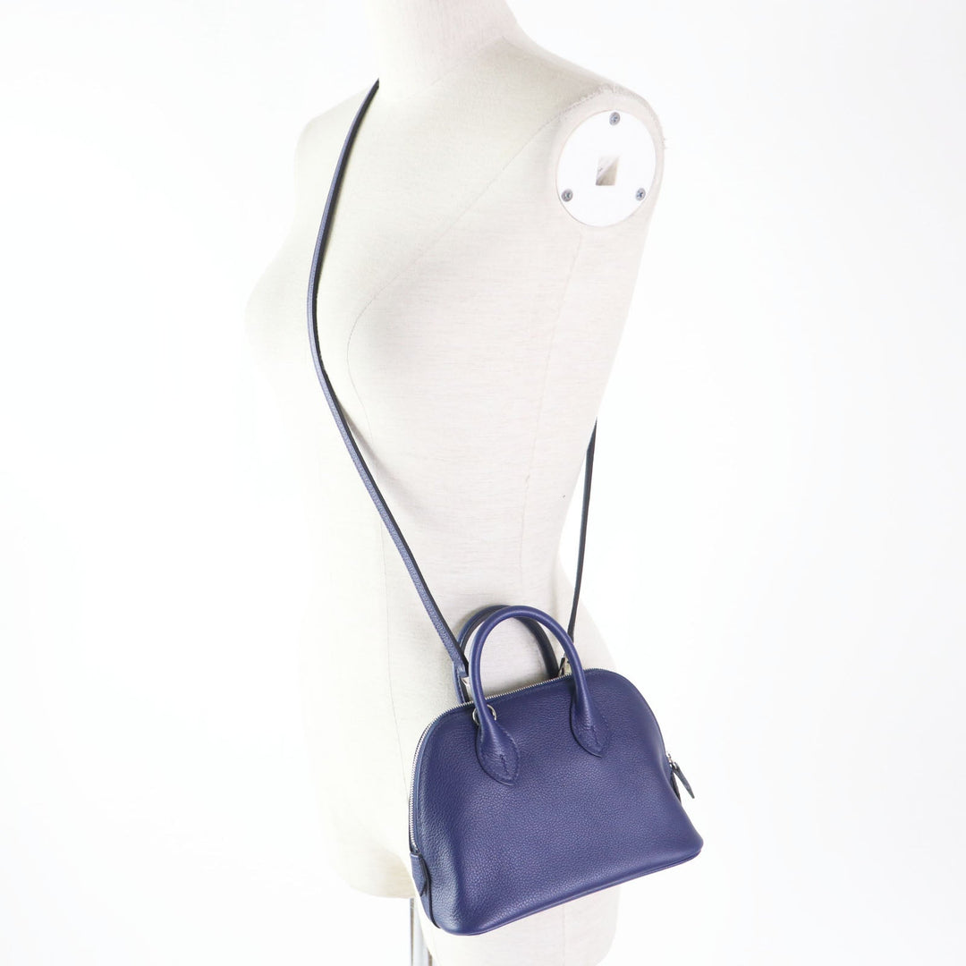HERMES Shoulder Bag Evercolor Blue Saphir Blue Zellige Bolide 1923 Mini Verso Women Used Authentic