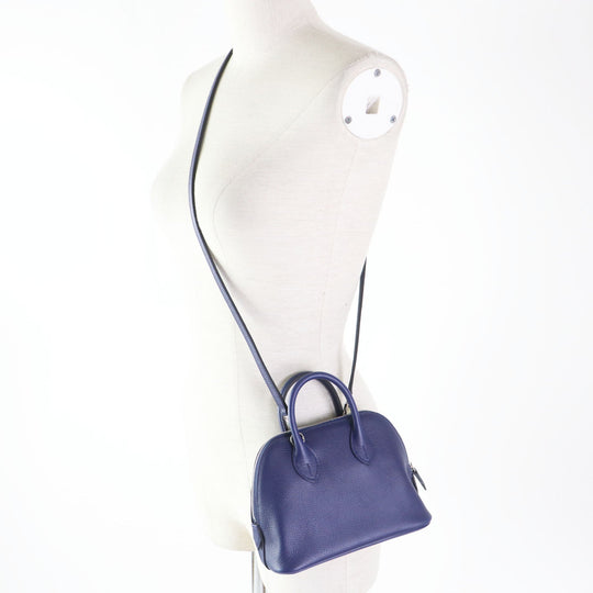 HERMES Shoulder Bag Evercolor Blue Saphir Blue Zellige Bolide 1923 Mini Verso Women Used Authentic