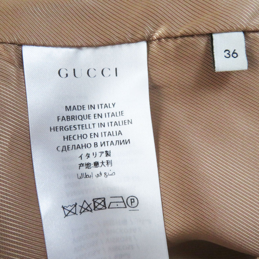 GUCCI coat 325072 Outer: 100% wool, Lining: 100% rayon beige Women 36 Used Authentic