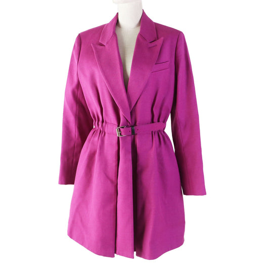 LOUIS VUITTON coat Outer: 60% silk, Outer: 24% wool, Outer: 16% nylon, Lining: 50% rayon, Lining: 50% cupra, Polyurethane coating purple Women 38 Used Authentic