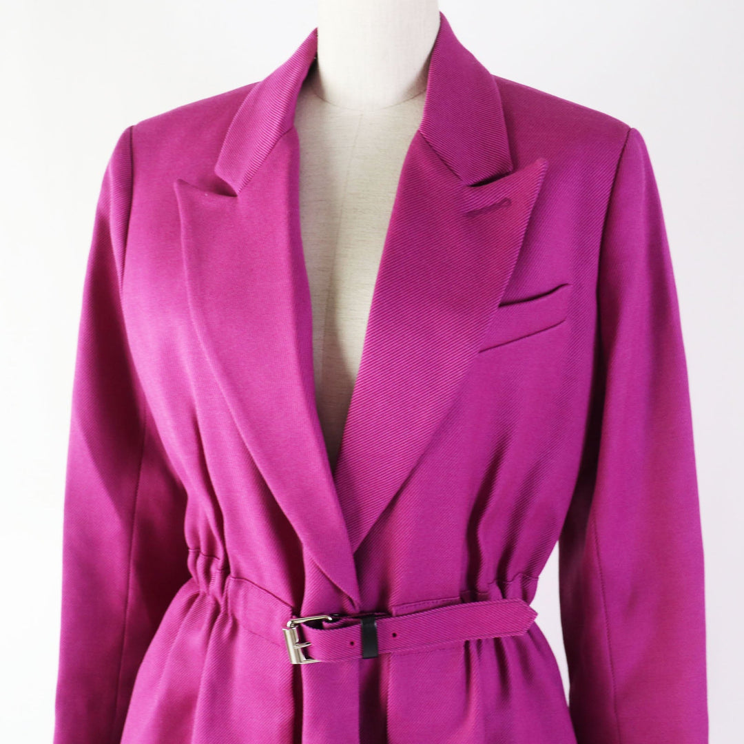 LOUIS VUITTON coat Outer: 60% silk, Outer: 24% wool, Outer: 16% nylon, Lining: 50% rayon, Lining: 50% cupra, Polyurethane coating purple Women 38 Used Authentic