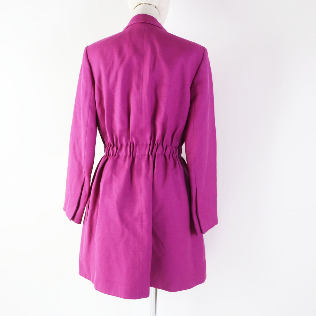 LOUIS VUITTON coat Outer: 60% silk, Outer: 24% wool, Outer: 16% nylon, Lining: 50% rayon, Lining: 50% cupra, Polyurethane coating purple Women 38 Used Authentic