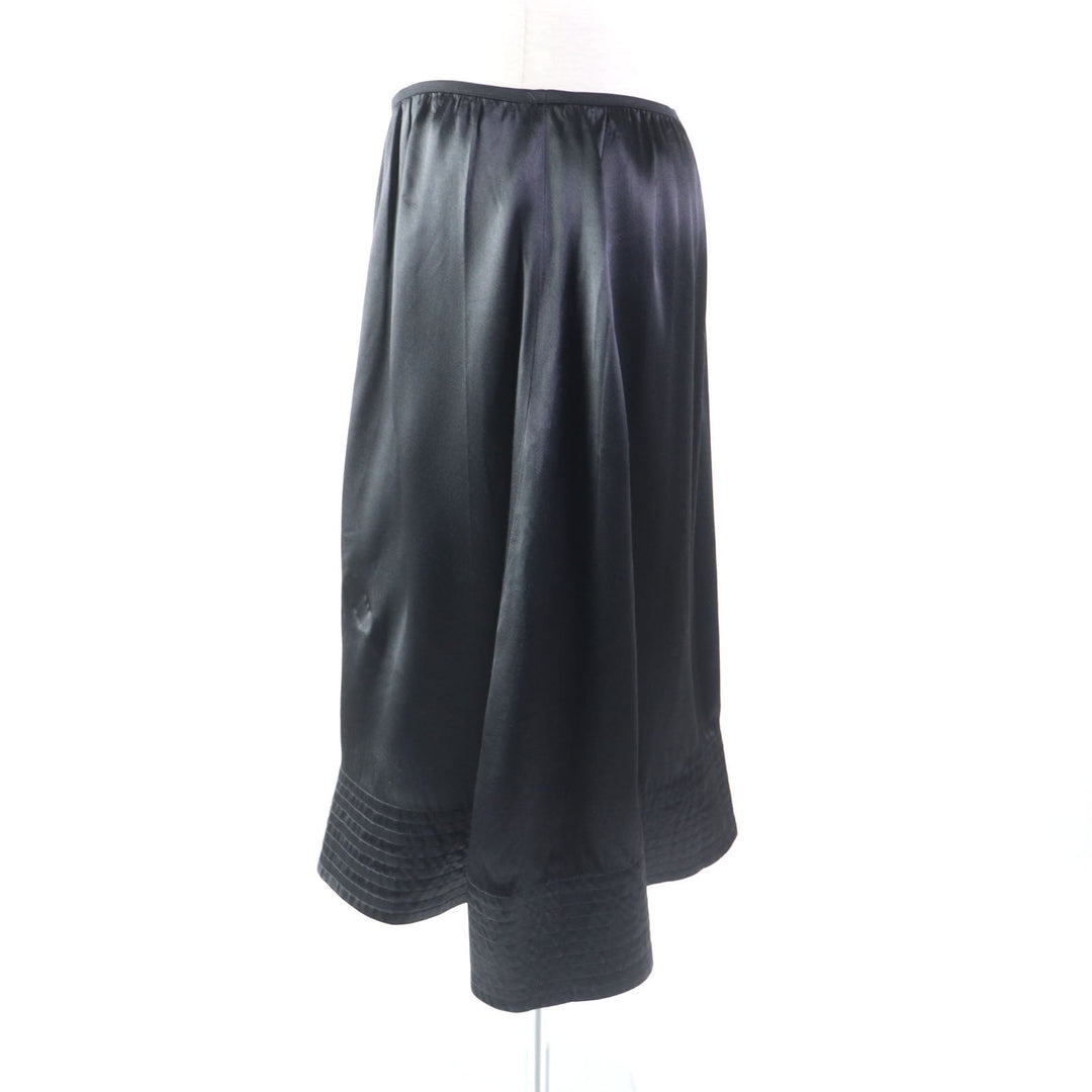 CELINE flare skirt 2 2N01 Outer: 54% acetate, Outer: 46% rayon, Lining: 100% cotton black Women 34 Used Authentic