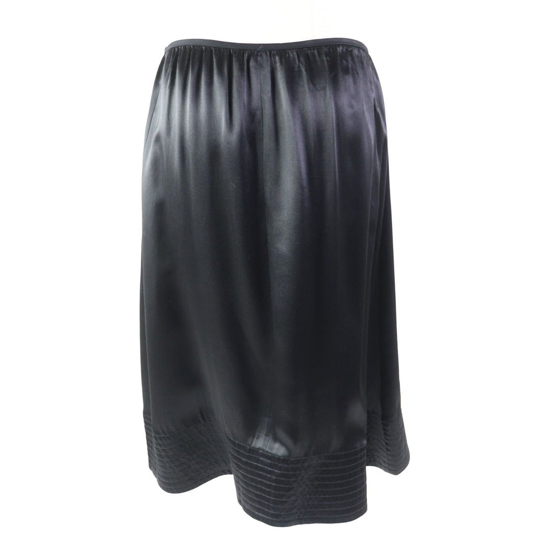 CELINE flare skirt 2 2N01 Outer: 54% acetate, Outer: 46% rayon, Lining: 100% cotton black Women 34 Used Authentic