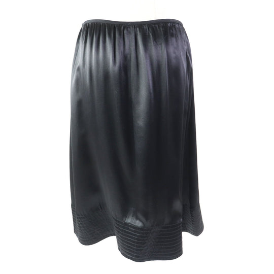 CELINE flare skirt 2 2N01 Outer: 54% acetate, Outer: 46% rayon, Lining: 100% cotton black Women 34 Used Authentic