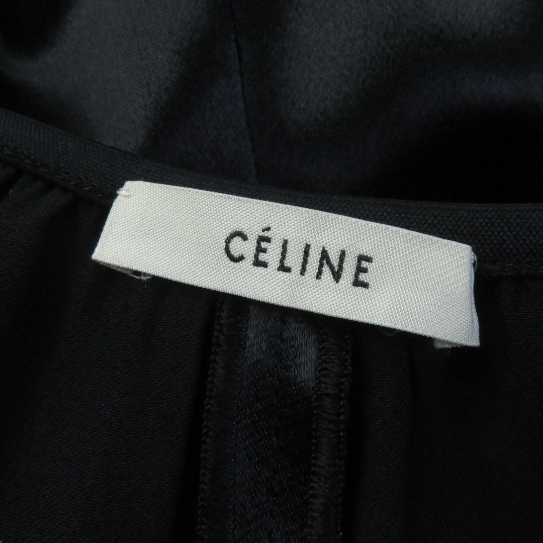 CELINE flare skirt 2 2N01 Outer: 54% acetate, Outer: 46% rayon, Lining: 100% cotton black Women 34 Used Authentic