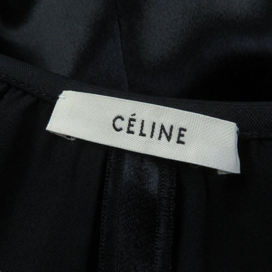 CELINE flare skirt 2 2N01 Outer: 54% acetate, Outer: 46% rayon, Lining: 100% cotton black Women 34 Used Authentic