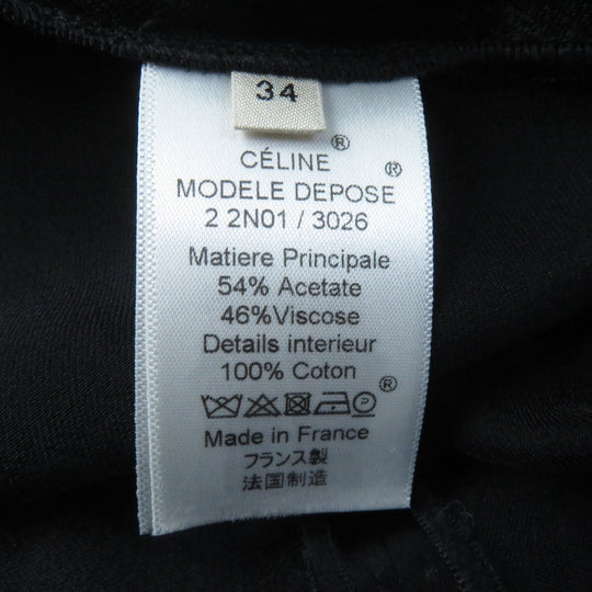 CELINE flare skirt 2 2N01 Outer: 54% acetate, Outer: 46% rayon, Lining: 100% cotton black Women 34 Used Authentic