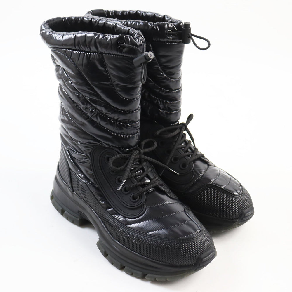 LOUIS VUITTON boots Nylon, Rubber black 2054 lines mens 7 Used Authentic