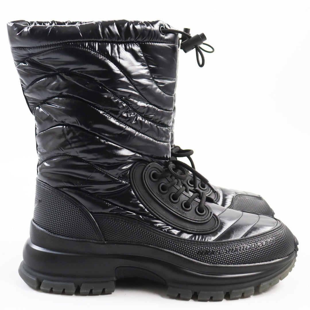 LOUIS VUITTON boots Nylon, Rubber black 2054 lines mens 7 Used Authentic
