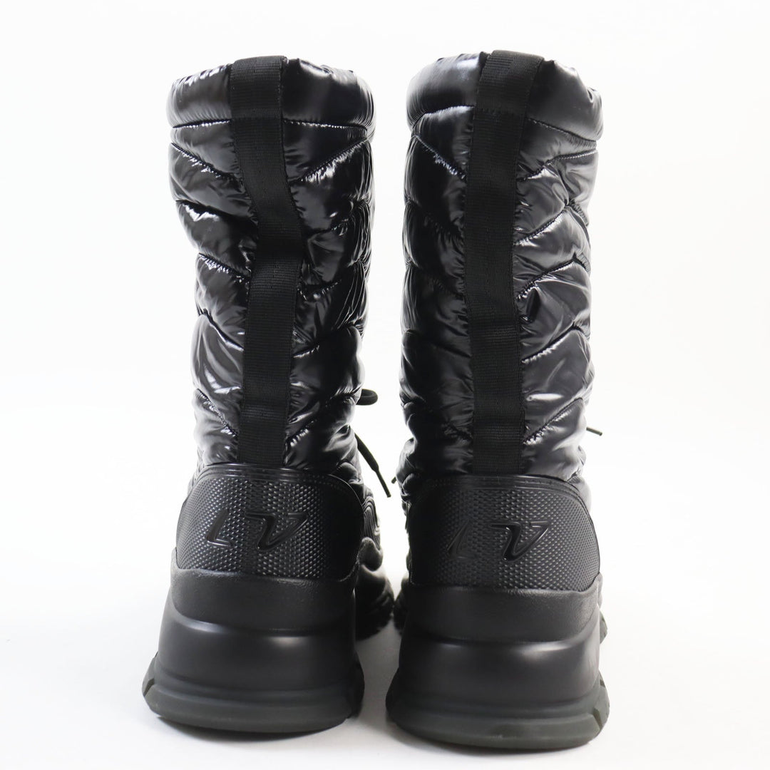 LOUIS VUITTON boots Nylon, Rubber black 2054 lines mens 7 Used Authentic
