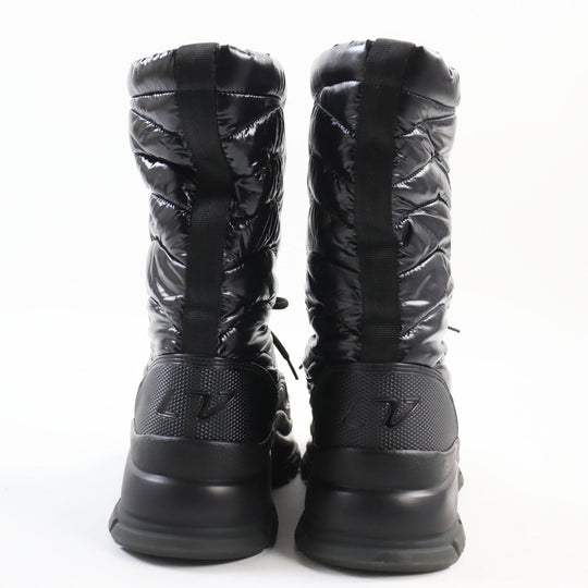LOUIS VUITTON boots Nylon, Rubber black 2054 lines mens 7 Used Authentic