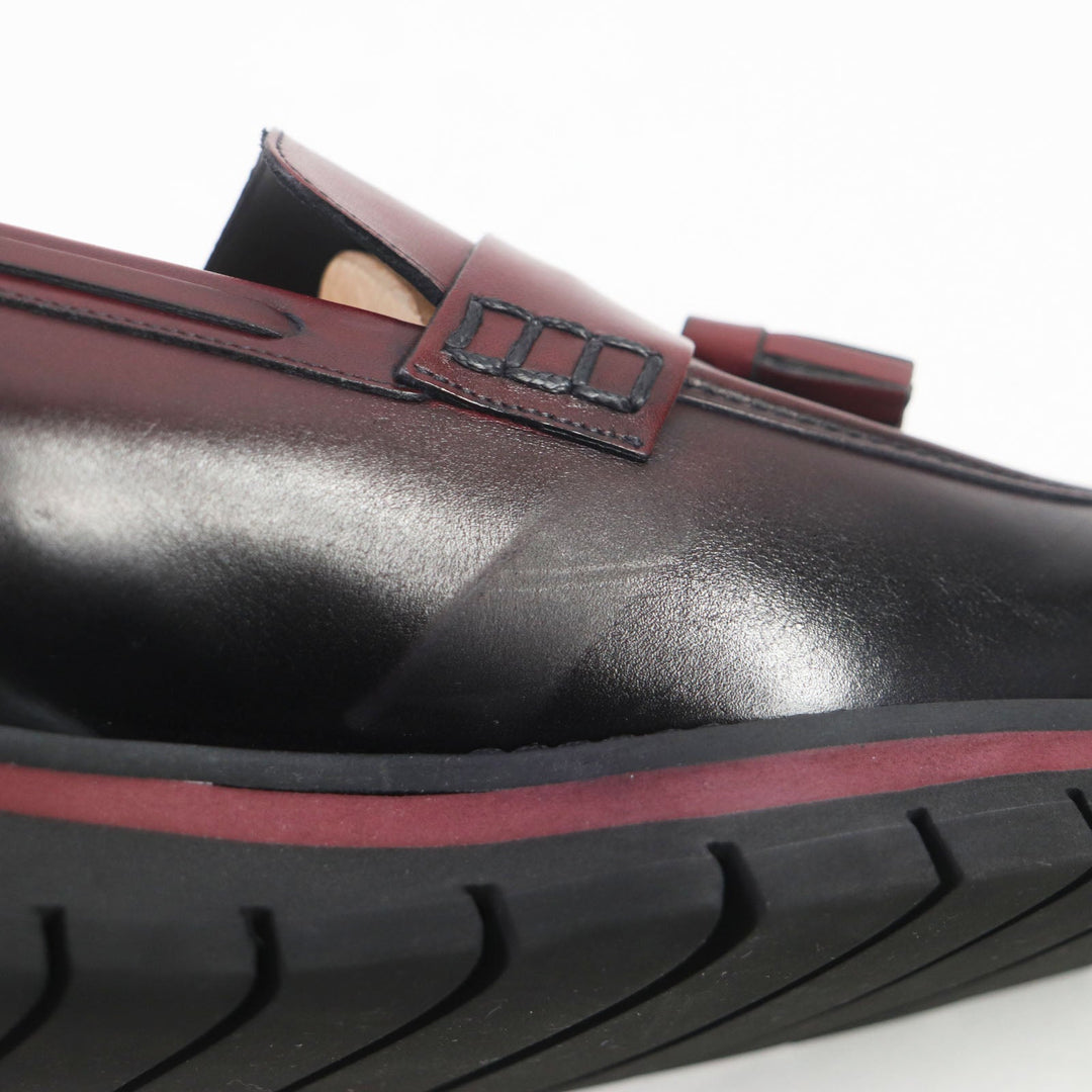 LOUIS VUITTON loafers Main: Leather Bordeaux Black Goncourt Line mens 6 Used Authentic