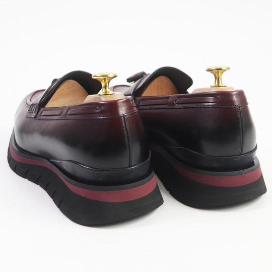 LOUIS VUITTON loafers Main: Leather Bordeaux Black Goncourt Line mens 6 Used Authentic