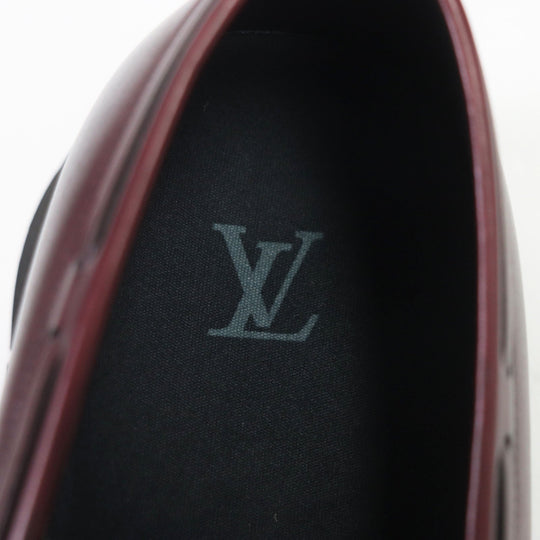 LOUIS VUITTON loafers Main: Leather Bordeaux Black Goncourt Line mens 6 Used Authentic