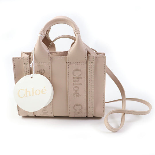 Chloe Shoulder Bag CHC23UP237I60615 Main: Smooth calfskin pink WOODY Women Used Authentic