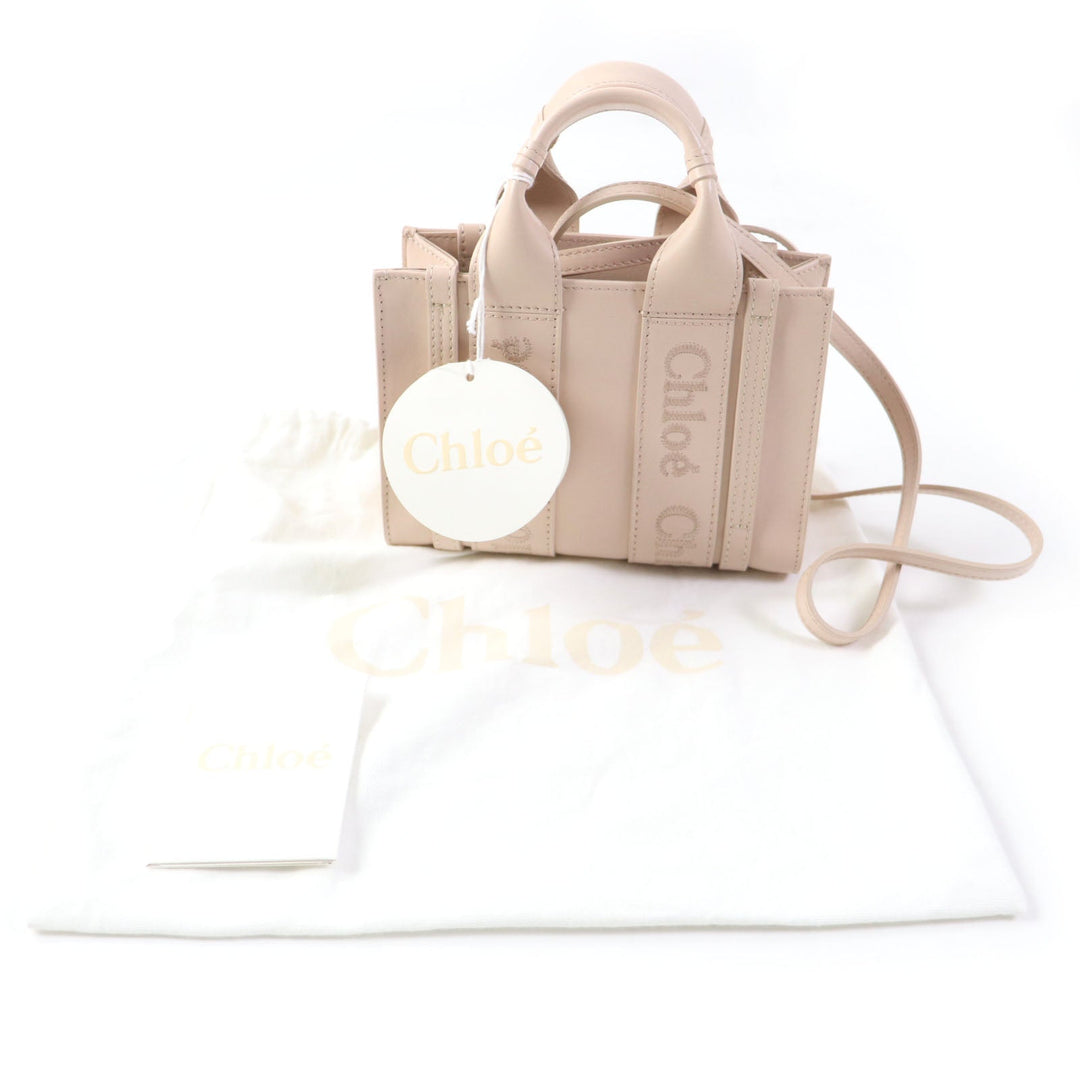 Chloe Shoulder Bag CHC23UP237I60615 Main: Smooth calfskin pink WOODY Women Used Authentic