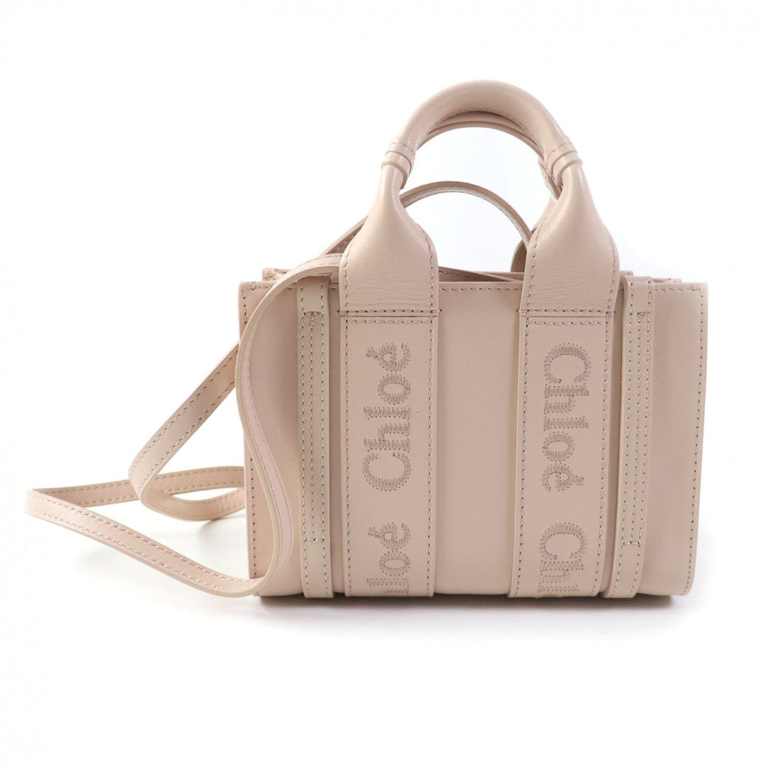 Chloe Shoulder Bag CHC23UP237I60615 Main: Smooth calfskin pink WOODY Women Used Authentic