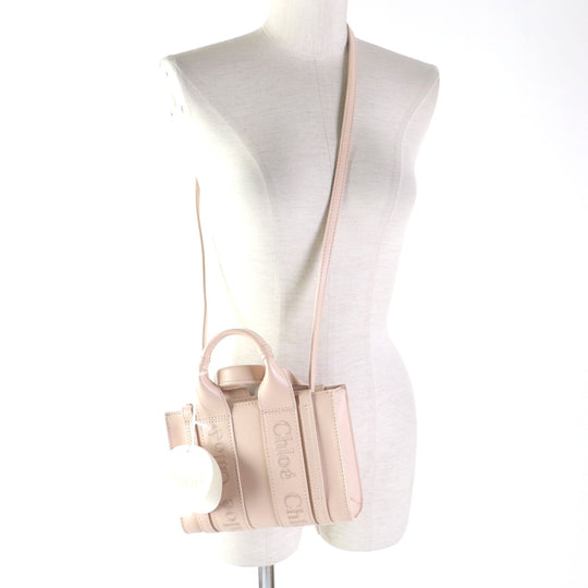 Chloe Shoulder Bag CHC23UP237I60615 Main: Smooth calfskin pink WOODY Women Used Authentic