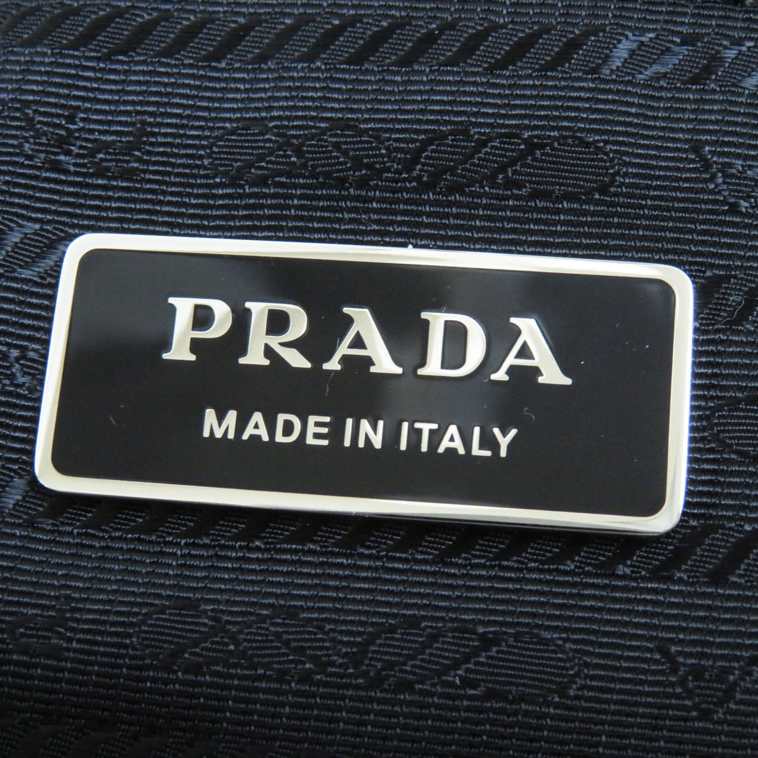 PRADA Tote Bag 1BG130 Terry (pile fabric) White Black , BIANCO NERO SPUGNA Women Used Authentic