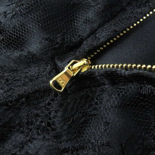DOLCE&GABBANA one piece Outer: 50% rayon, 40% nylon, 10% lambskin; Lining: 100% silk Black Silver Women 38 Used Authentic