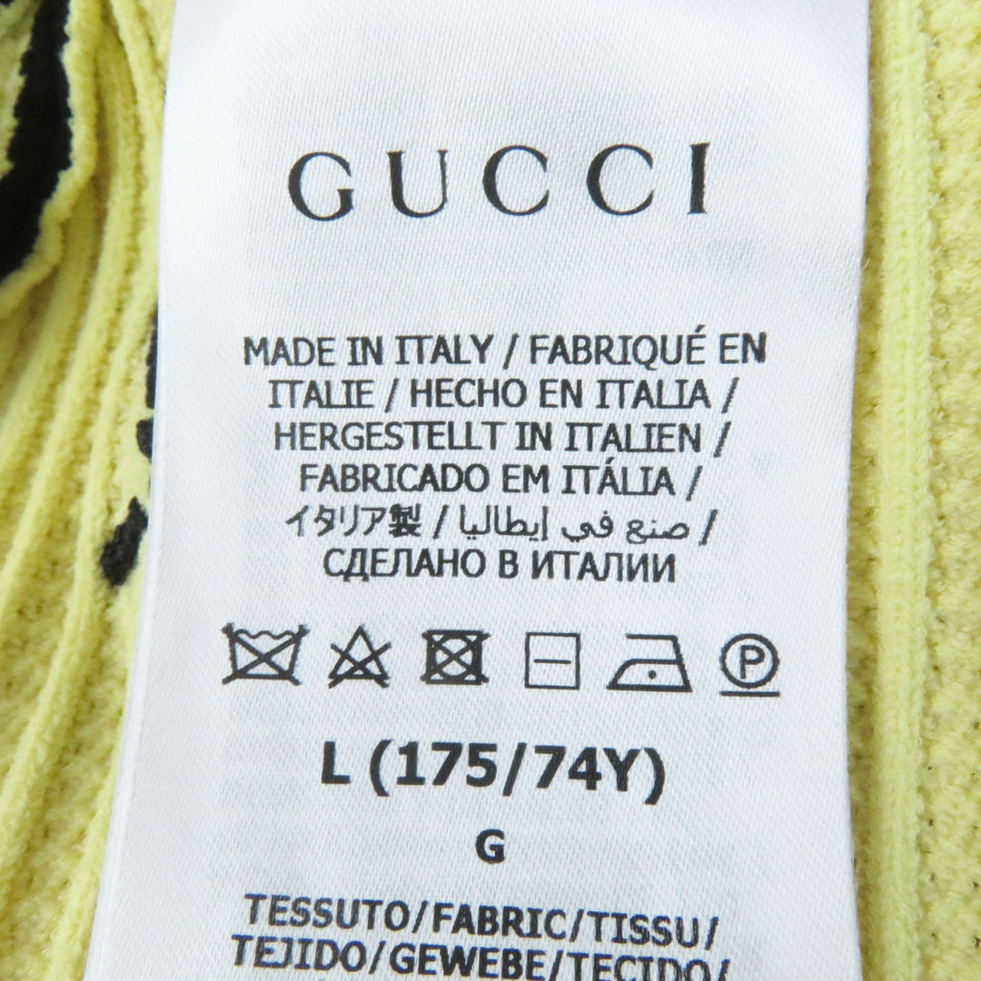 GUCCI Long skirt 697710 Outer material: 54% rayon, Outer material: 27% polyester, Outer material: 2% polyurethane, Part: 100% polyester Yellow black Women L (175/74Y) Used Authentic