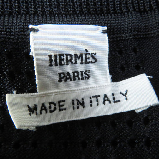 HERMES knit 3E2618D9 Main: 92% silk, Main: 6% nylon, Main: 2% polyurethane black BRIDES de GALA Ceremony Bridle Women 36 Used Authentic