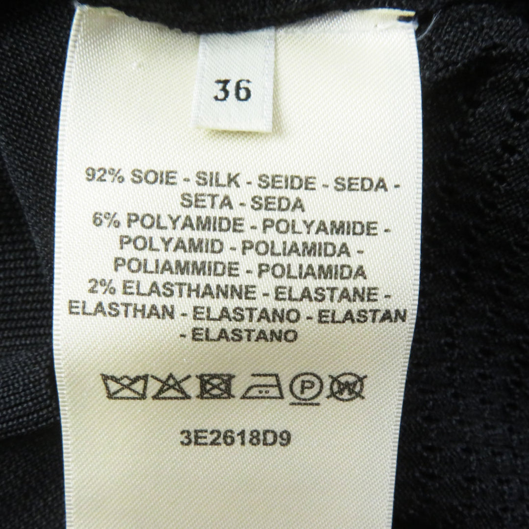 HERMES knit 3E2618D9 Main: 92% silk, Main: 6% nylon, Main: 2% polyurethane black BRIDES de GALA Ceremony Bridle Women 36 Used Authentic