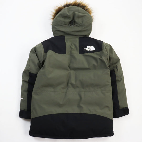 THE NORTH FACE Down jacket ND919935 Outer: 100% nylon, Filling: 80% down, Filling: 20% feather, Lining: 100% polyester, Fur: 80% acrylic, 20% acrylic khaki Mountain Down Coat mens XS Used Authentic