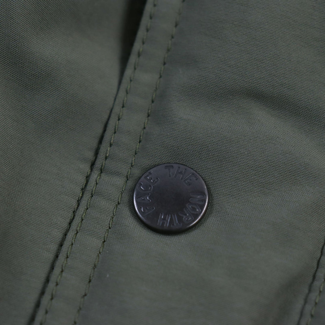 THE NORTH FACE Down jacket ND919935 Outer: 100% nylon, Filling: 80% down, Filling: 20% feather, Lining: 100% polyester, Fur: 80% acrylic, 20% acrylic khaki Mountain Down Coat mens XS Used Authentic