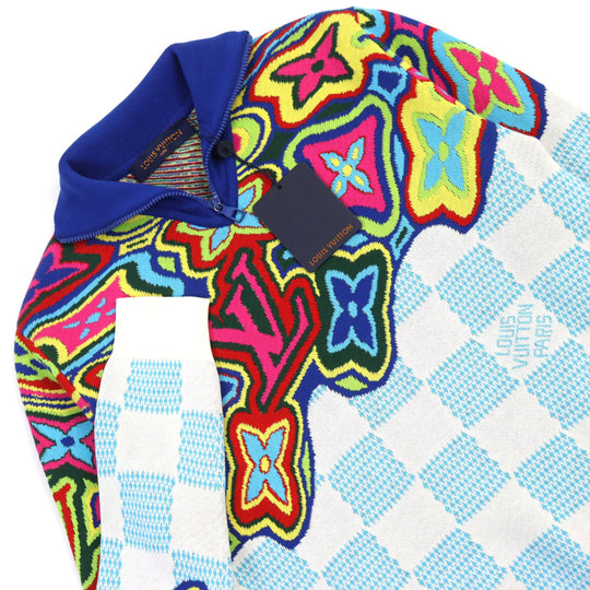 LOUIS VUITTON knit HKN79W Outer material: 97% cotton, Outer material: 2% nylon, Outer material: 1% polyurethane Multicolor All-over Pattern mens S Used Authentic