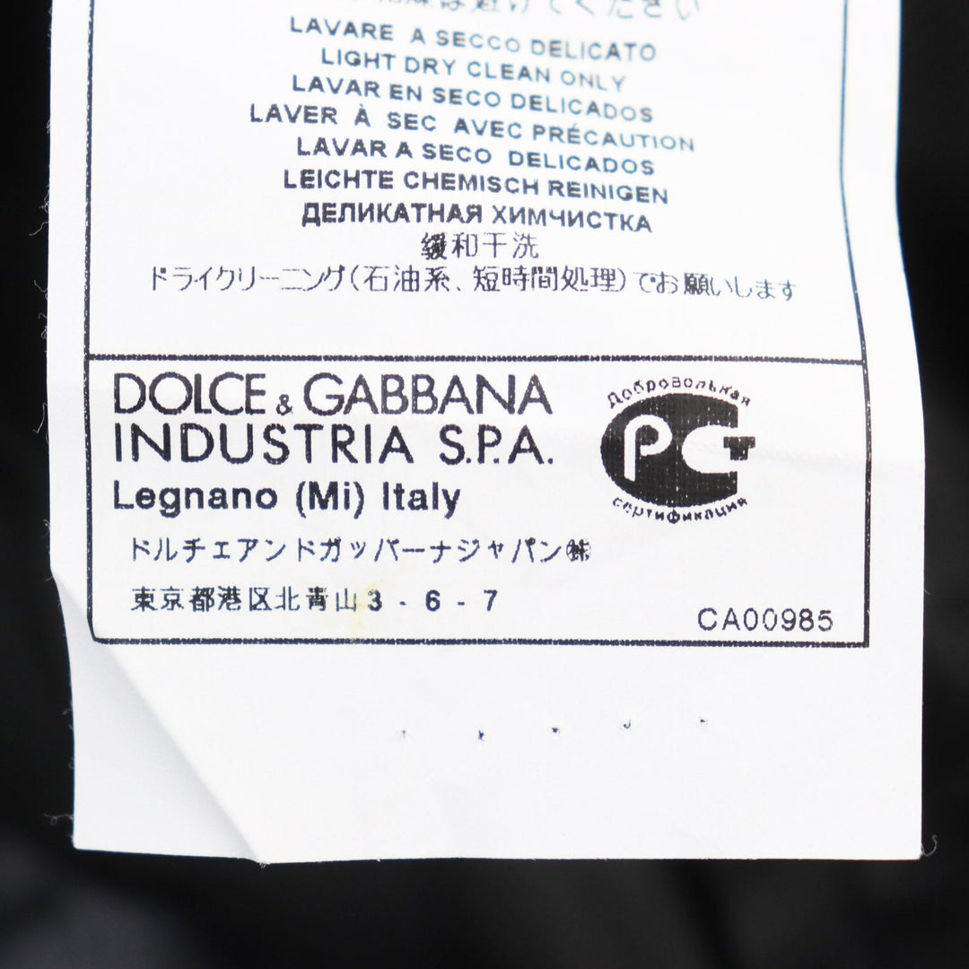 DOLCE&GABBANA tailored jacket G2AY6T Main: 100% virgin wool Grey Check Pattern MARTINI mens 46 Used Authentic