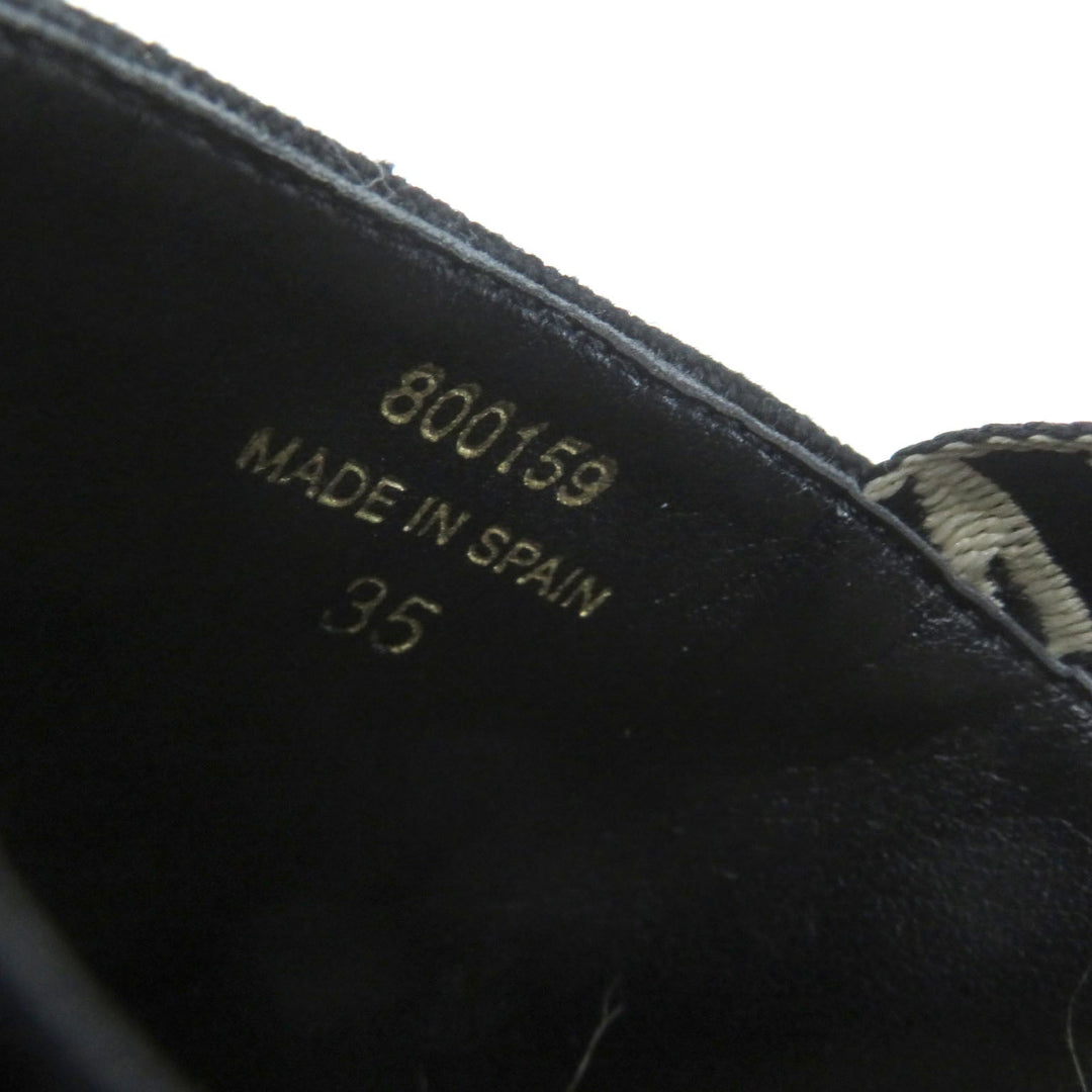 Stella McCartney Leather shoes 800159 Fabric, Canvas Black beige Gaia Women 35 Used Authentic
