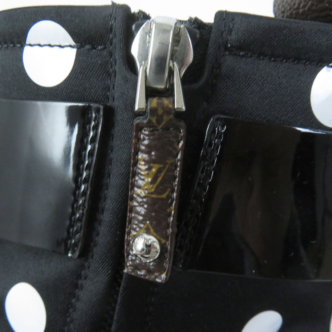 LOUIS VUITTON short boots 1AA0KD Silk, Leather black Moolite Line Women 36 Used Authentic