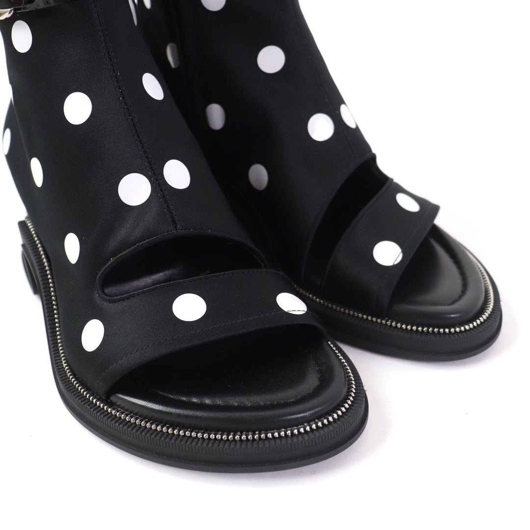 LOUIS VUITTON short boots 1AA0KD Silk, Leather black Moolite Line Women 36 Used Authentic