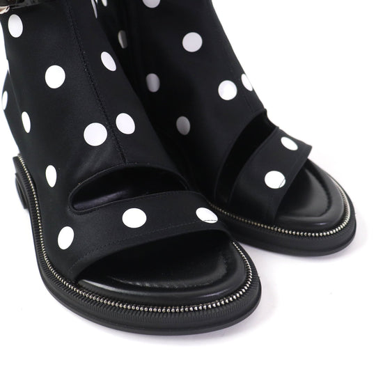LOUIS VUITTON short boots 1AA0KD Silk, Leather black Moolite Line Women 36 Used Authentic