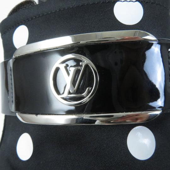 LOUIS VUITTON short boots 1AA0KD Silk, Leather black Moolite Line Women 36 Used Authentic