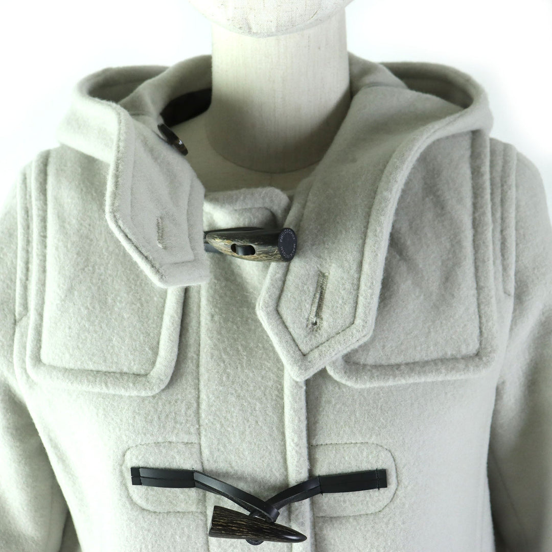 MACKINTOSH PHILOSOPHY Duffel coat Outer: 92% wool, Outer: 8% nylon, Lining: polyester, Leather: artificial leather Light gray type Women 38 Used Authentic