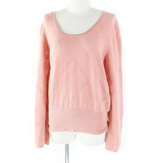HERMES knit 2H2618DC Main: 63% wool, Main: 27% nylon, Main: 10% cashmere, Rib: 90% silk, 8% nylon, 2% polyurethane pink Women 42 Used Authentic