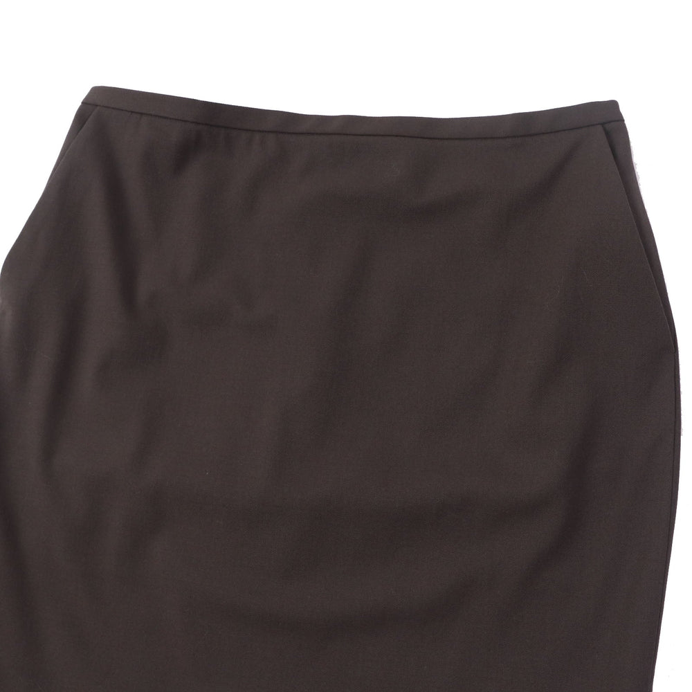 HERMES Tight Skirt Outer: 97% wool, Outer: 3% polyurethane, Lining: 94% silk, Lining: 6% polyurethane Brown Women 42 Used Authentic