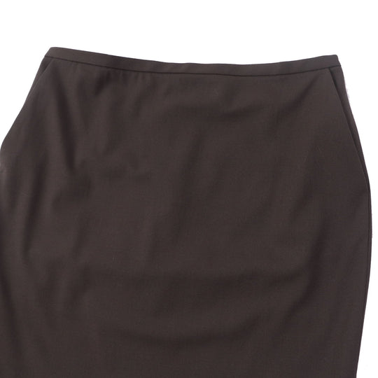 HERMES Tight Skirt Outer: 97% wool, Outer: 3% polyurethane, Lining: 94% silk, Lining: 6% polyurethane Brown Women 42 Used Authentic