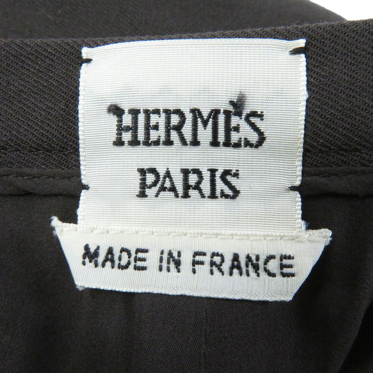 HERMES Tight Skirt Outer: 97% wool, Outer: 3% polyurethane, Lining: 94% silk, Lining: 6% polyurethane Brown Women 42 Used Authentic