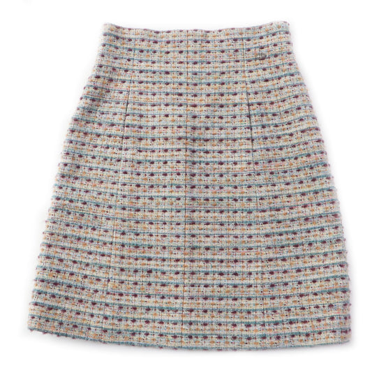 CHANEL Long skirt P59073 Outer: 51% wool, Outer: 18% rayon, Outer: 15% polyamide (nylon), Outer: 5% mohair, Outer: 5% alpaca, Outer: 4% polyester, 2% acrylic, Lining: 100% silk Multi Women 44 Used Authentic