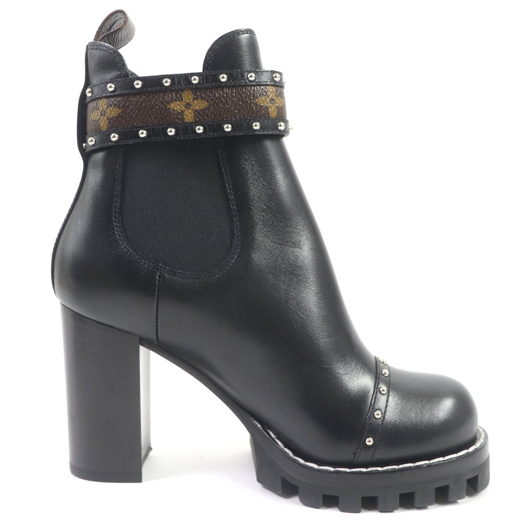 LOUIS VUITTON Ankle boots Main: Leather black Star trail line Women 36 Used Authentic