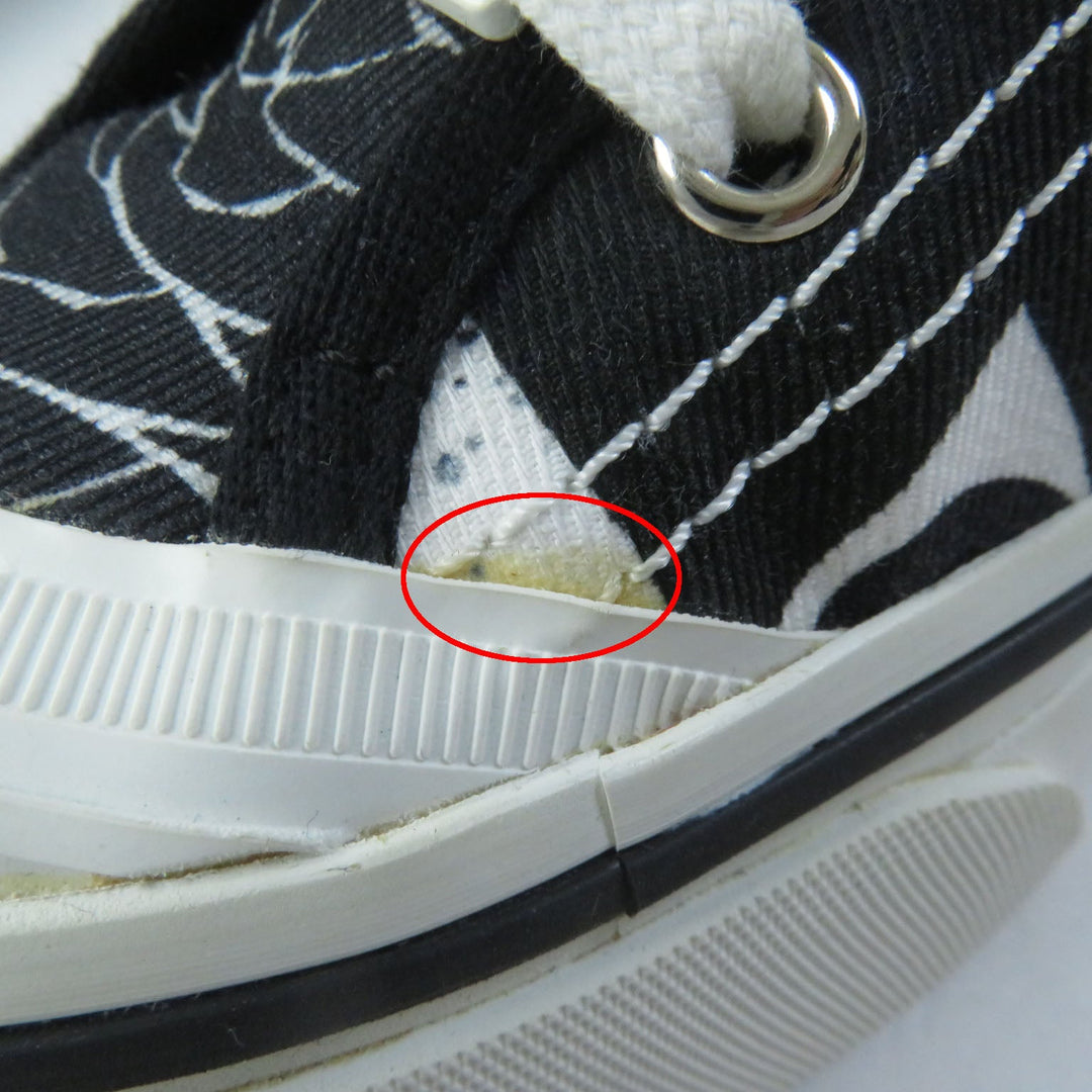 CHANEL High cut sneakers 20P G35960 Main: Canvas, Main: Rubber White black Graffiti Mid Cut Women 35 Used Authentic