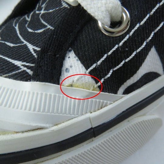 CHANEL High cut sneakers 20P G35960 Main: Canvas, Main: Rubber White black Graffiti Mid Cut Women 35 Used Authentic