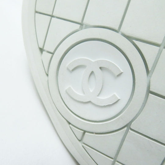 CHANEL High cut sneakers 20P G35960 Main: Canvas, Main: Rubber White black Graffiti Mid Cut Women 35 Used Authentic