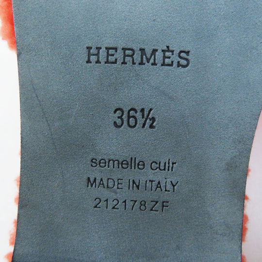HERMES Sandals H212178Z Ramfer Orange Oran Women 36 1/2 Used Authentic