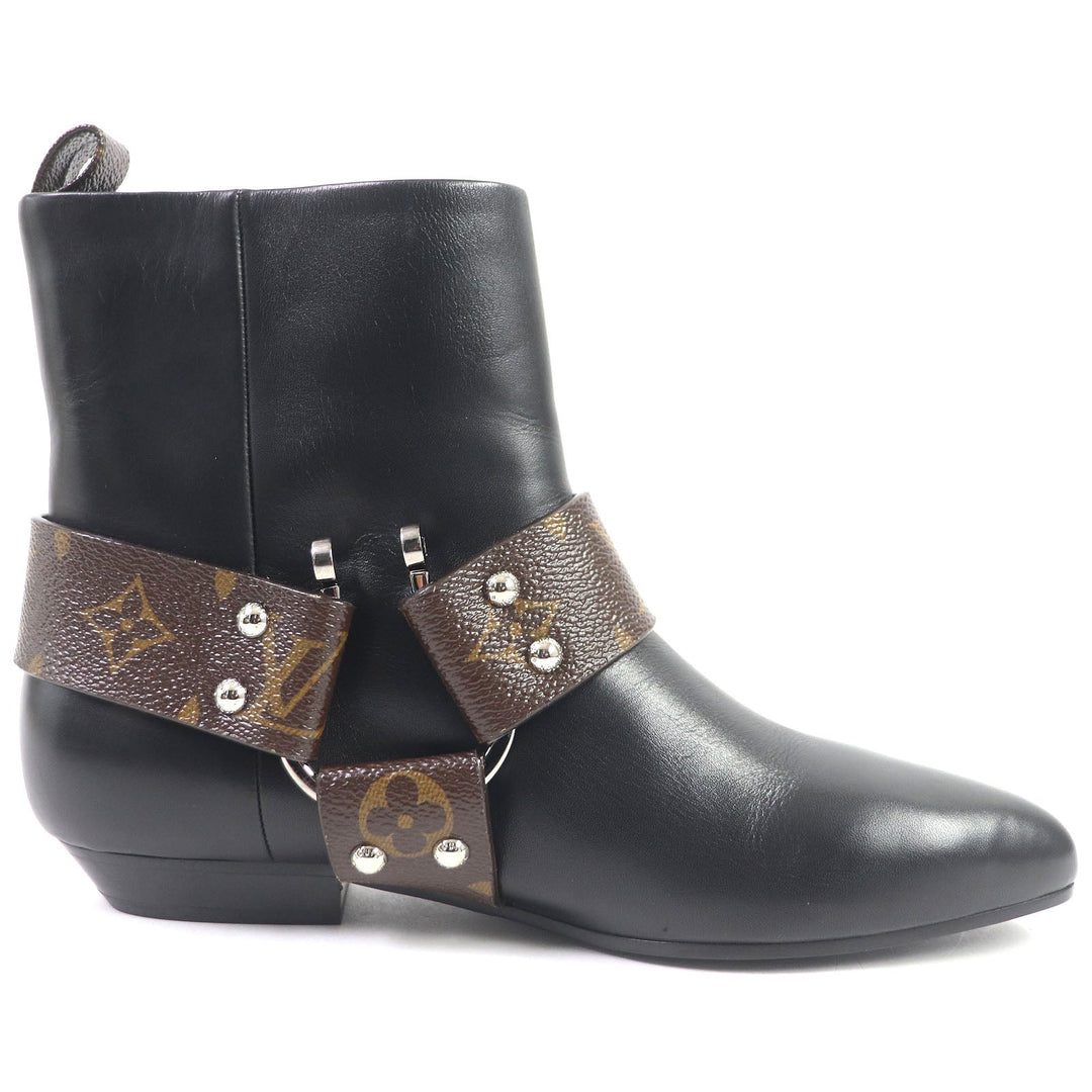 LOUIS VUITTON Ankle boots Main: Leather black Rhapsody line Women 36 Used Authentic