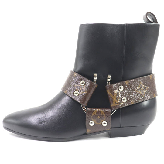 LOUIS VUITTON Ankle boots Main: Leather black Rhapsody line Women 36 Used Authentic